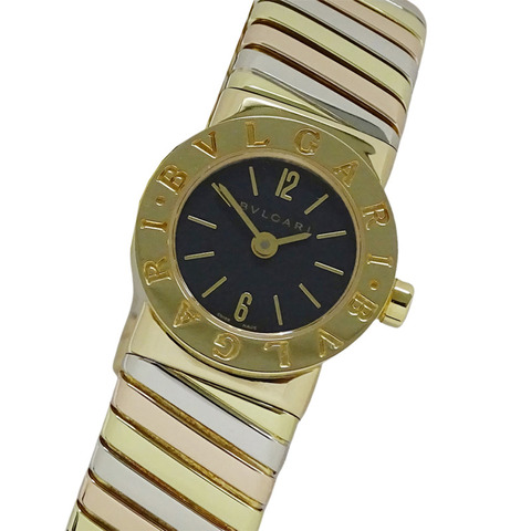 寶格麗 (Bulgari) 女士腕錶，品牌：Tubogas 石英 QZ 750YG 750WG 750PG BB192T M 碼實心金手鐲圓形