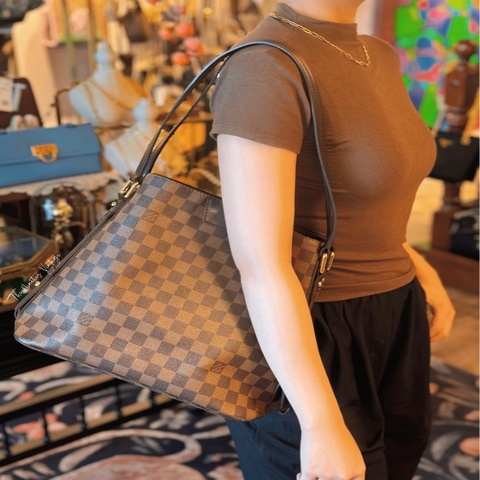 Louis Vuitton N41108 Cabas Rivington 棋盤格肩背包