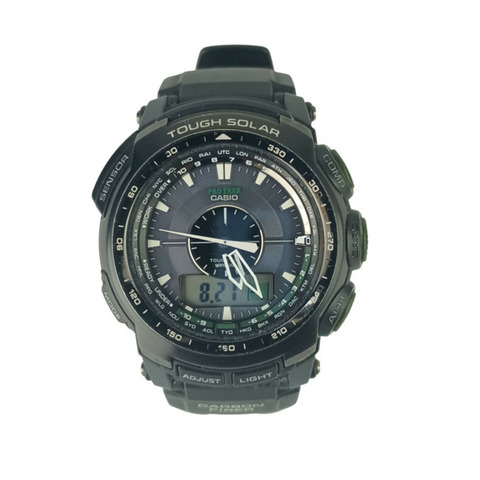 卡西歐 PRO TREK PRW-S5100-1JF 手錶，灰色/黑色，樹脂/不鏽鋼錶殼，男士，太陽能動力，電波校時