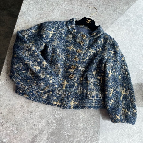 Chanel 拜占庭系列蓝金琉璃扣外套fr44~~
