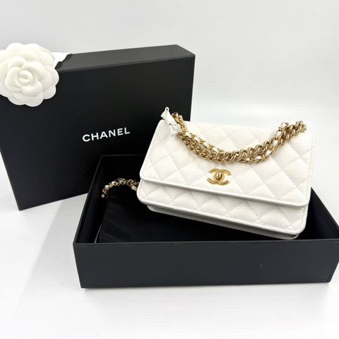 Chanel白金荔枝牛皮woc
