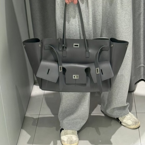 🖤99新Balenciaga巴黎世家灰色小牛皮托特包 尺寸37x12x21