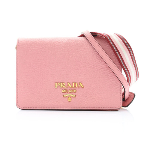 PRADA 普拉達 Vitello Diano 兩用包 粉色 牛皮 1BH031