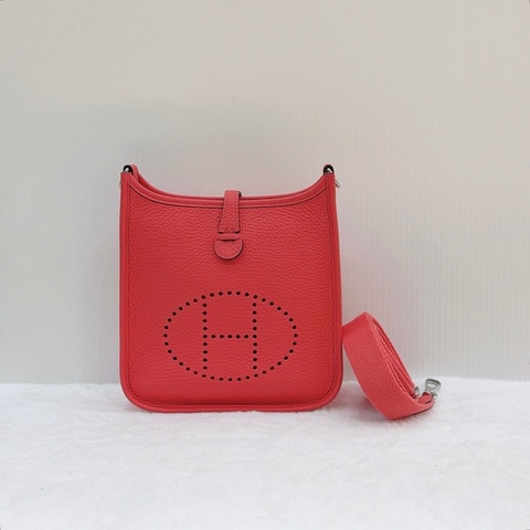 莉亞精品♡ Hermes mini evelyne德州粉#B刻 二手美包