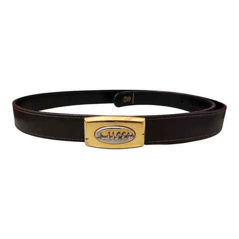 Gucci Vintage 舊logo金属扣皮帶