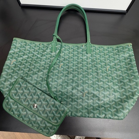 Goyard戈雅 ARTOIS綠色老花購物袋中號帆布托特包單肩包手提包 11年編碼