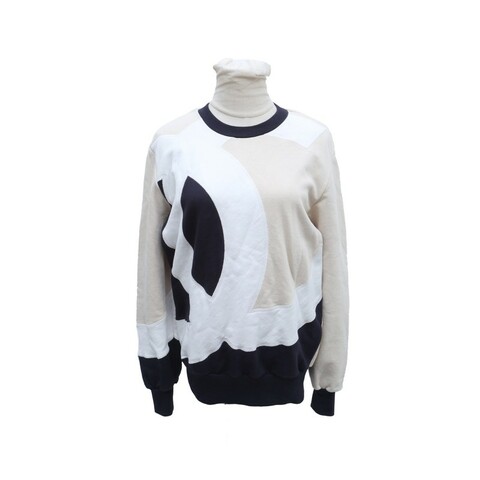 Chanel 18年白色大CC logo套头卫衣上衣外套