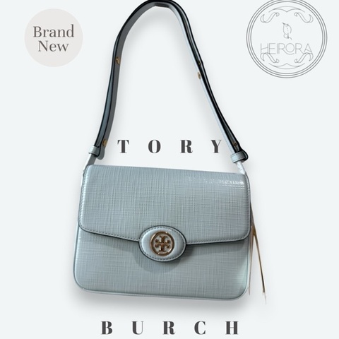 Tory Burch 全新 粉藍色皮包 🩵 Tory Burch Leather Baby Blue Robinson Convertible Bag