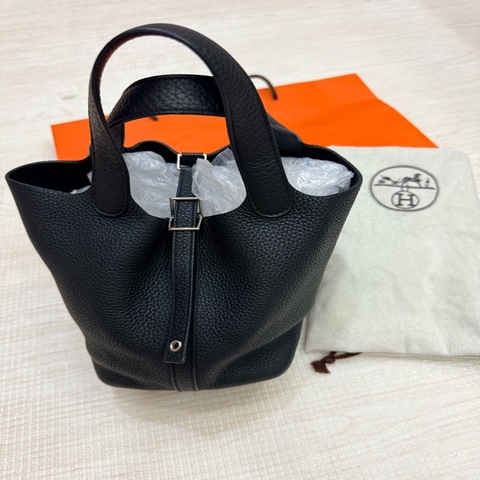 愛馬仕 Hermès Picotin Lock 18（黑銀）菜籃子