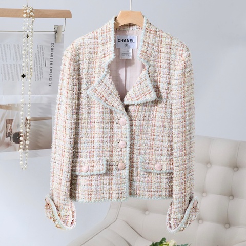 CHANEL 13C Cruise Tweed Jacket 馬卡龍混色花呢外套 Size38