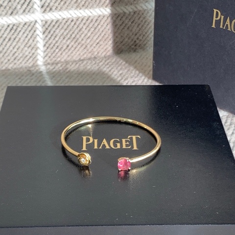 Piaget伯爵Rose玫瑰系列碧璽鑽石玫瑰金手鐲 16號