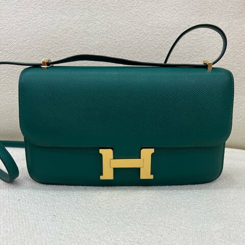 【稀有色】愛馬仕 Hermès Constance Elan 康康 翡翠綠（玉石綠） Epsom皮 金扣｜框R刻