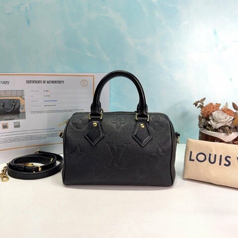 LV Speedy 20黑色壓紋波士頓包