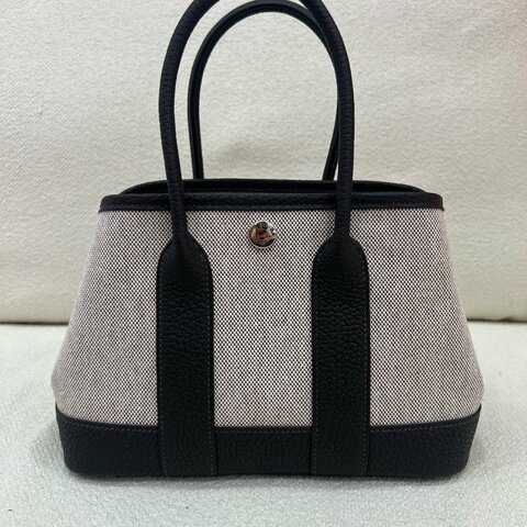 【經典配色】愛馬仕 Hermès Garden Party 23 花園包 棗棕色 T3 布面 銀扣｜全新｜G刻