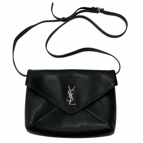 SAINT LAURENT 聖羅蘭 CASSANDRE MESSENGER 信封郵差包 山羊皮 肩背包 黑色