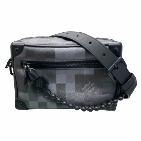 LOUIS VUITTON 路易威登 M14922 MINI SOFT TRUNK 肩背包 PVC帆布 DAMOFLAGE 灰色 黑扣