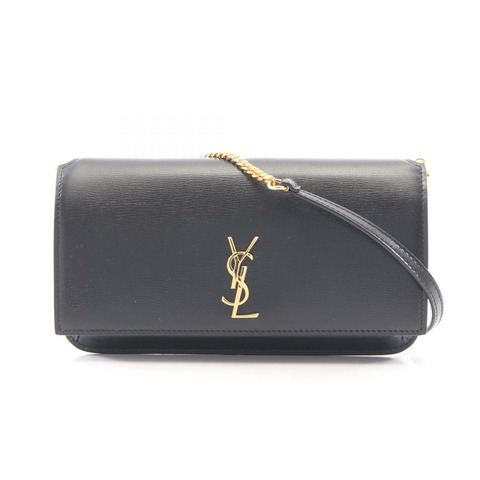 SAINT LAURENT PARIS Cassandra 手機包單肩包 8201750U40J1000 皮革 黑色 全新 女士