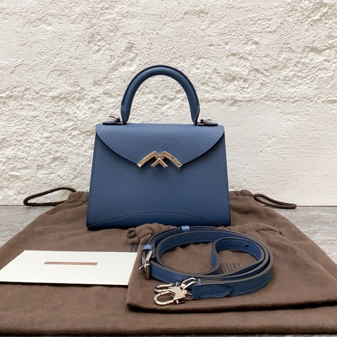 Moynat/莫奈gabrielle bb普魯士藍色手提包斜挎包