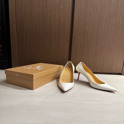 Christian Louboutin Decoltish 85 白色漆皮尖頭高跟鞋 39.5｜紅底鞋