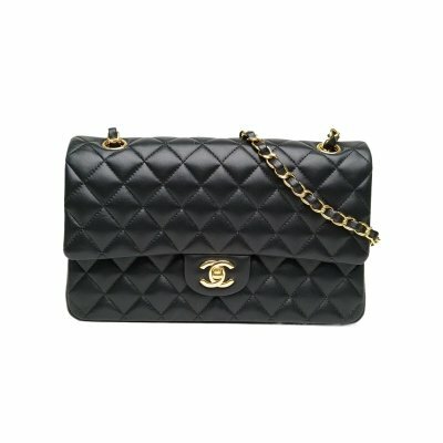 CHANEL CF 口蓋包 中號 25.5cm 黑色 皮革S 31開 金扣