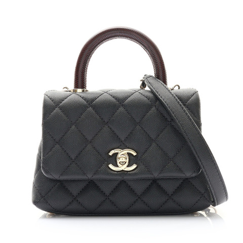 CHANEL 香奈兒 鍊帶兩用包 黑色 荔枝紋牛皮 銀扣 AS2215