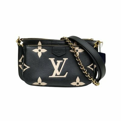 LOUIS VUITTON Multi Pochette Accessoires 四合一 黑色 牛皮金扣 晶片 大Logo印花
