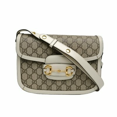 GUCCI Horsebit 馬銜扣 1955 馬鞍包 小號 25 白色 帆布 金扣