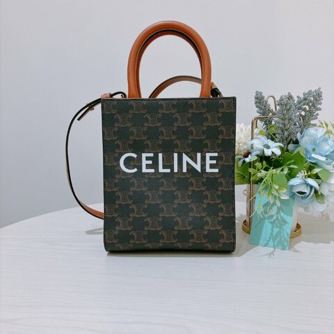 TK2143	思琳 手提迷你斜挎包 Celine Triomphe Mini Cabas Shoulder bag Brown