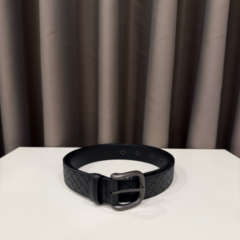 Bottega Veneta 寶緹嘉BV 黑色編織皮帶 85cm/34