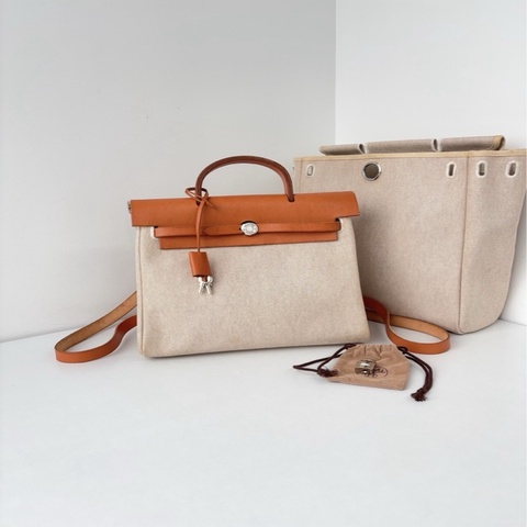 Hermes 愛馬仕 金棕銀扣 herbag