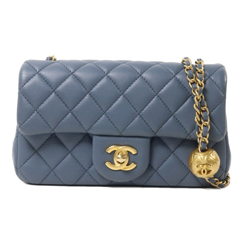 CHANEL 羊皮皮革Mini Classic 20 Gold Ball鏈帶肩背袋