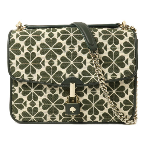 Kate Spade 帆布Flower Jack & Uard Locket鏈帶肩背袋