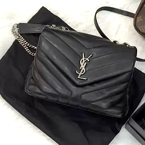 YSL 494699 黑LOULOU肩背包 小號