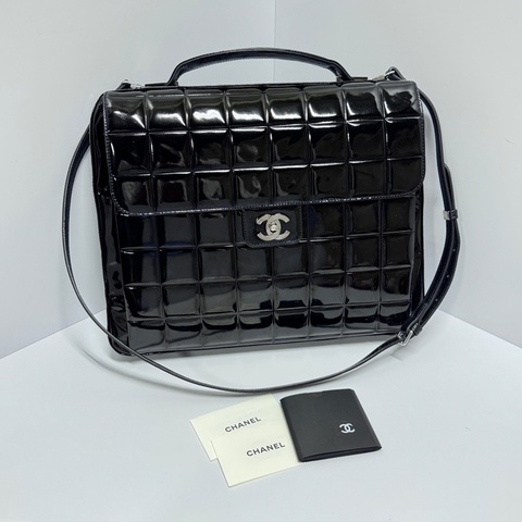 （極新🎁） Chanel 香奈兒 黑銀冰格紋 手提+肩背包 專櫃27萬！