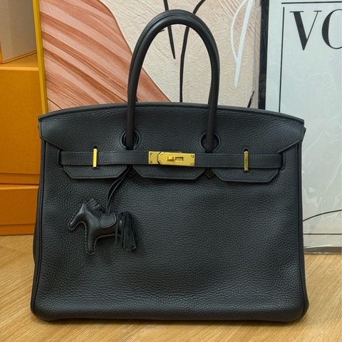 Hermes Birkin 35 黑金 🖤贈愛馬仕小黑馬