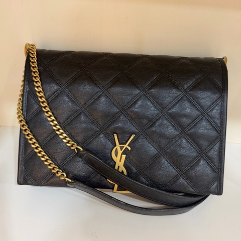 YSL聖羅蘭黑金becky中號鏈條單肩斜挎手提包