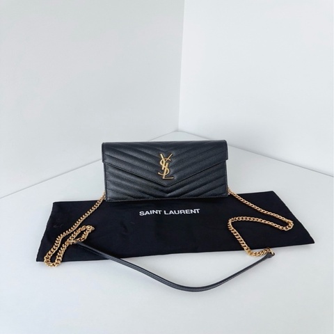 YSL small聖羅蘭 斜背包 牛皮 小號 19*13 黑色