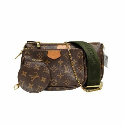 LOUIS VUITTON Multi Pochette Accessoires 五合一 粉肩帶 老花 PVC 晶片