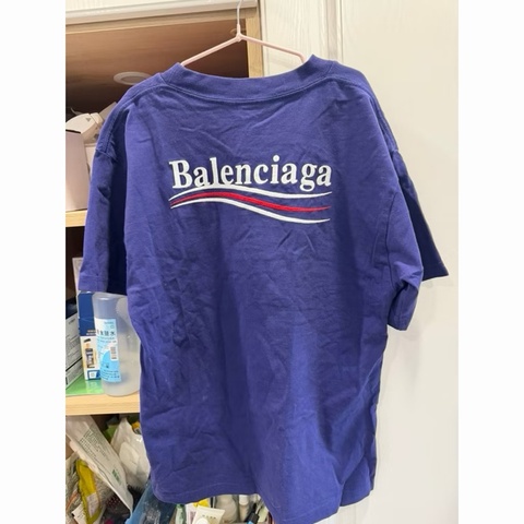 BALENCIAGA 紫色LOGO短袖上衣