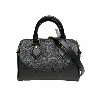 LOUIS VUITTON Speedy 20 可拆卸肩帶 黑色 牛皮晶片