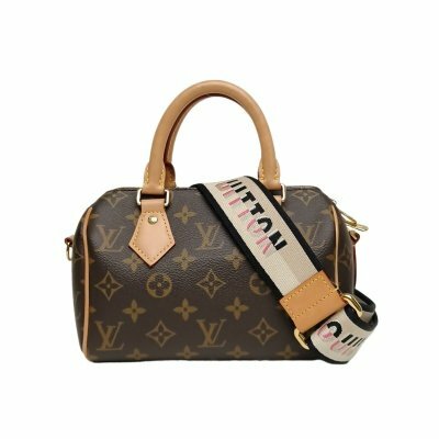 LOUIS VUITTON Speedy 20 可拆卸棕色寬肩帶 老花 PVC 晶片