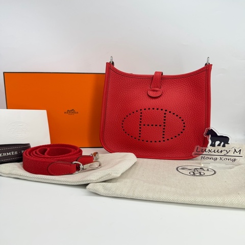 Hermes Mini Evelyne 一代 Rouge Radieux 陽光紅
