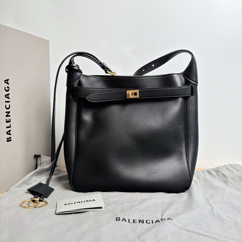 巴黎世家Balenciaga巴黎世家黑色小牛皮單肩包 小號