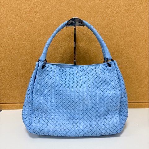 BV 葆蝶家編織baby blue嬰兒藍色托特包 底長30×25cm