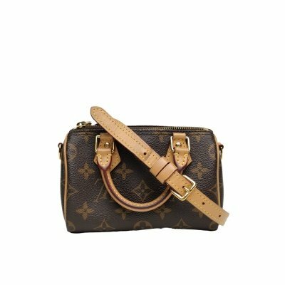 LOUIS VUITTON Speedy Nano 16 可拆卸肩帶 老花 PVC 2023