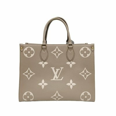 LOUIS VUITTON Onthego 中號 35 大象灰 牛皮晶片 老花壓紋