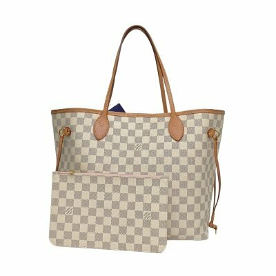LOUIS VUITTON Neverfull 大號 39 配子袋 白棋格 PVC 金扣 2020
