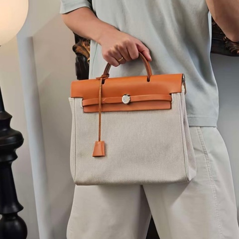 🐎Hermes愛馬仕｜金棕銀扣 herbag 雙肩包 雙替換袋｜97新