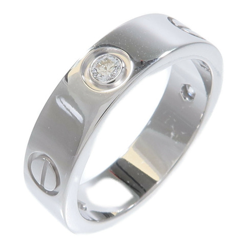 CARTIER 18K白金Love Ring 3 Diamonds鑽石戒指