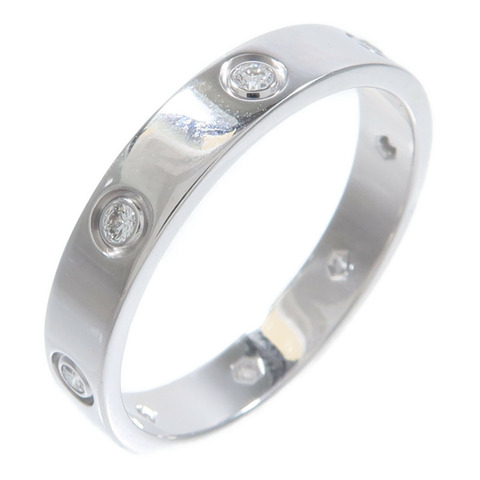 CARTIER 18K白金Mini Love Ring 8 Diamonds鑽石戒指